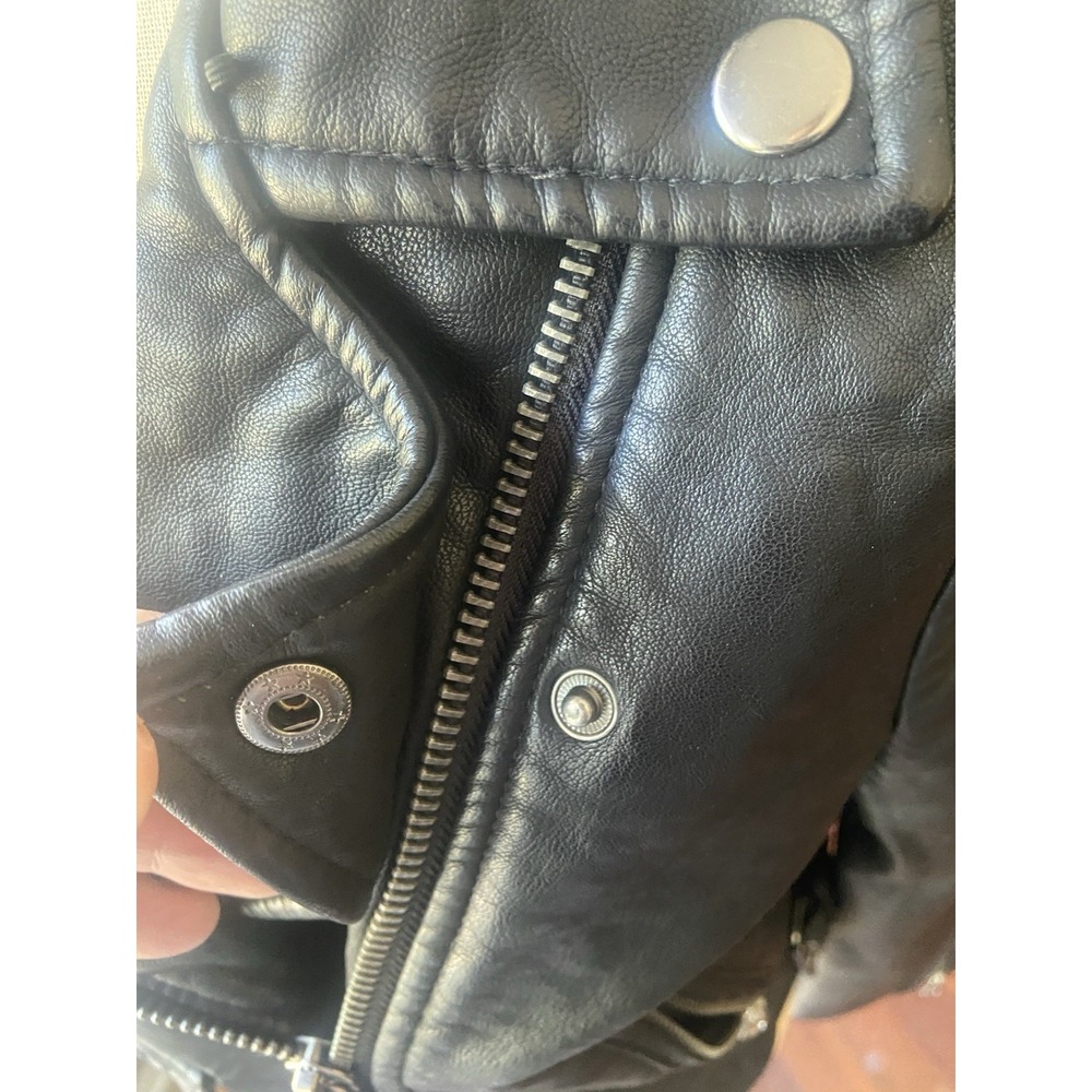 Ashley 26 International Faux Leather Black Biker Women's Jacket LADIES SIZE L - Picture 2 of 13